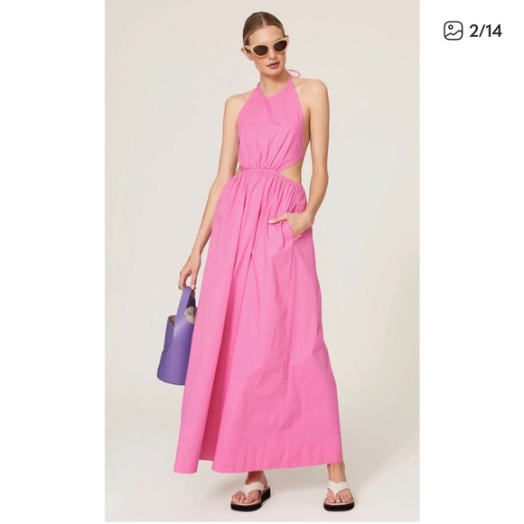 STAUD Apfel Cutout Maxi Dress - Pink Size M - Picture 5 of 11